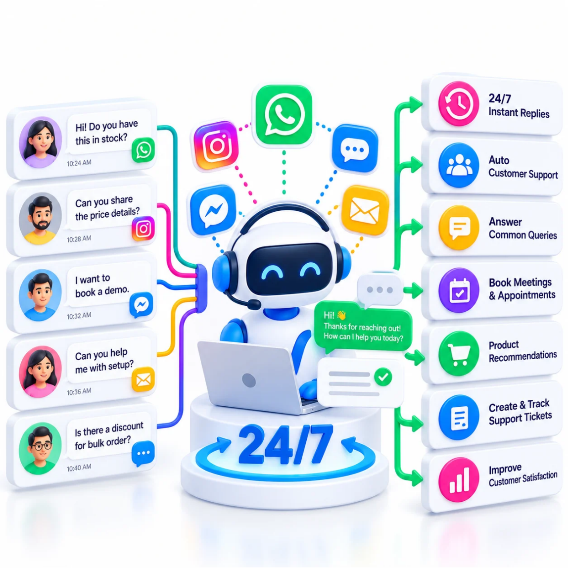 24/7 Customer Replies & Support